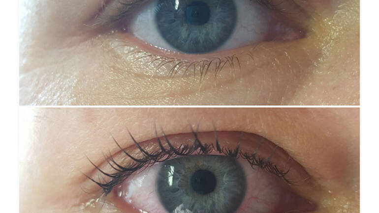 Lashlifting vorher und nachher